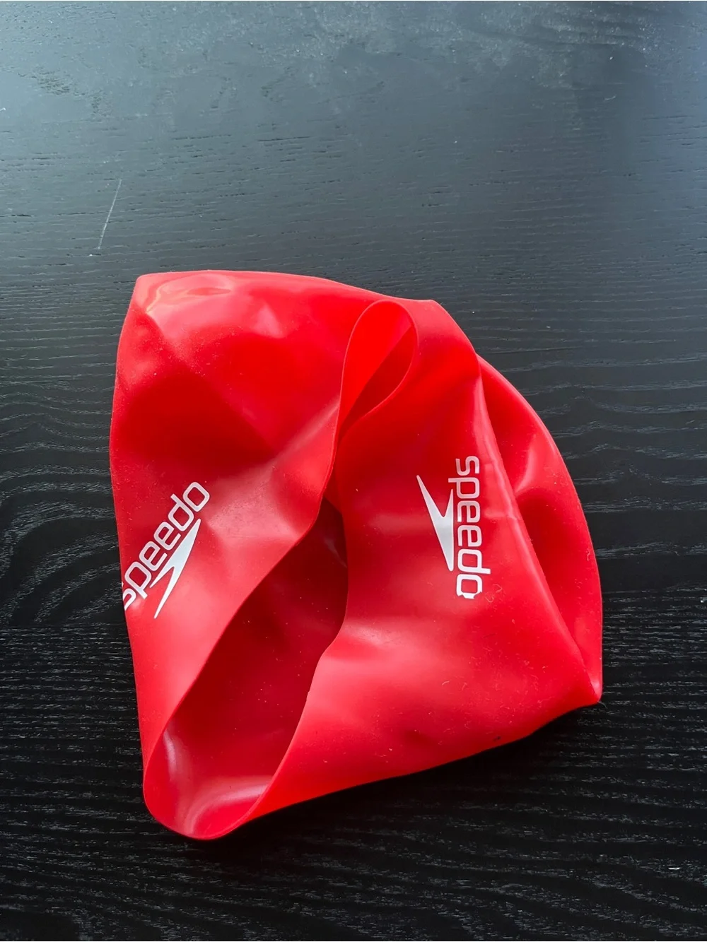 Speedo Red Silicone Swim Cap Unisex Adult Youth One Size Stretch Water Sports